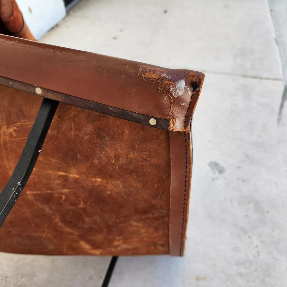 LEATHER SLING K CHAIR BY WILLIAM KATAVOLOS