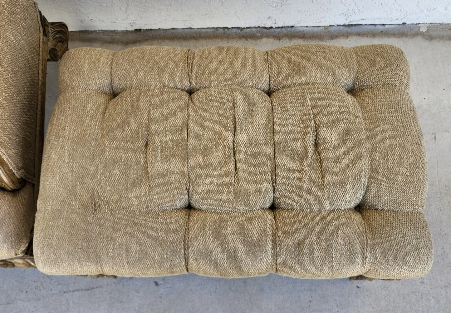 French Louis XV Wingback Chair & Ottoman