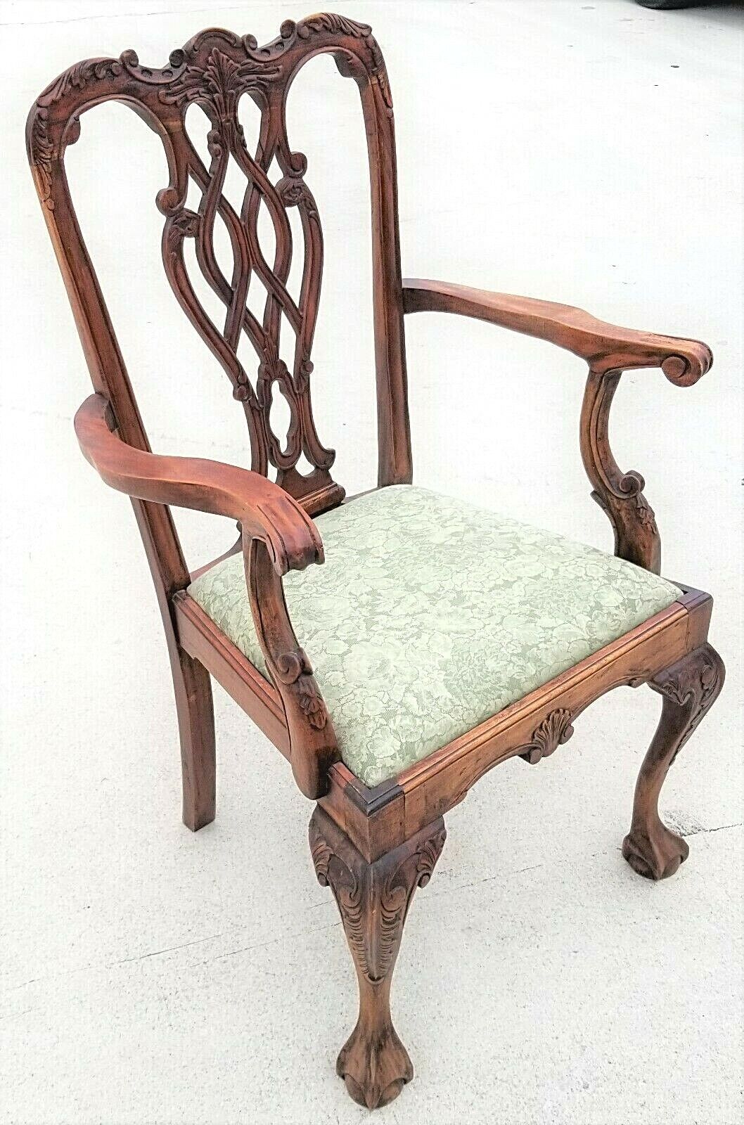 1700's George III Mahogany Hepplewhite Elbow Armchair in Manner of Robert Adam