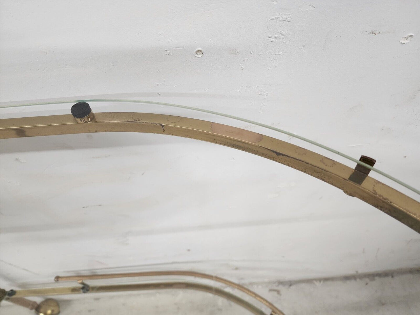 Vintage Bar Cart Folding Brass & Glass GLOBAL VIEWS Style