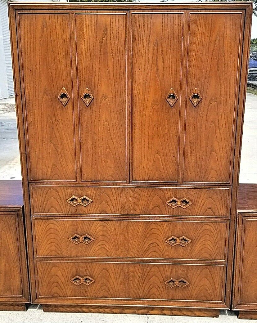 Vtg MCM WHITE FINE FURNITURE CO Campaign Style Highboy Wardrobe Dresser Only