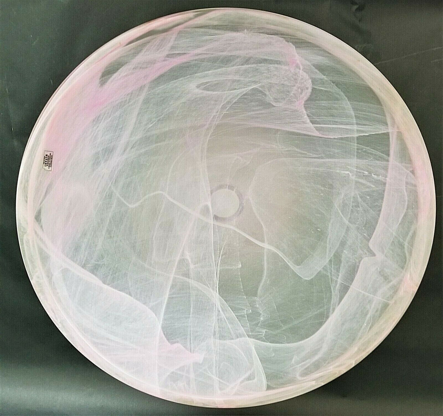 Large 20" MURANO Lavorazione Pink Swirl Footed Serving Centerpiece Display Bowl