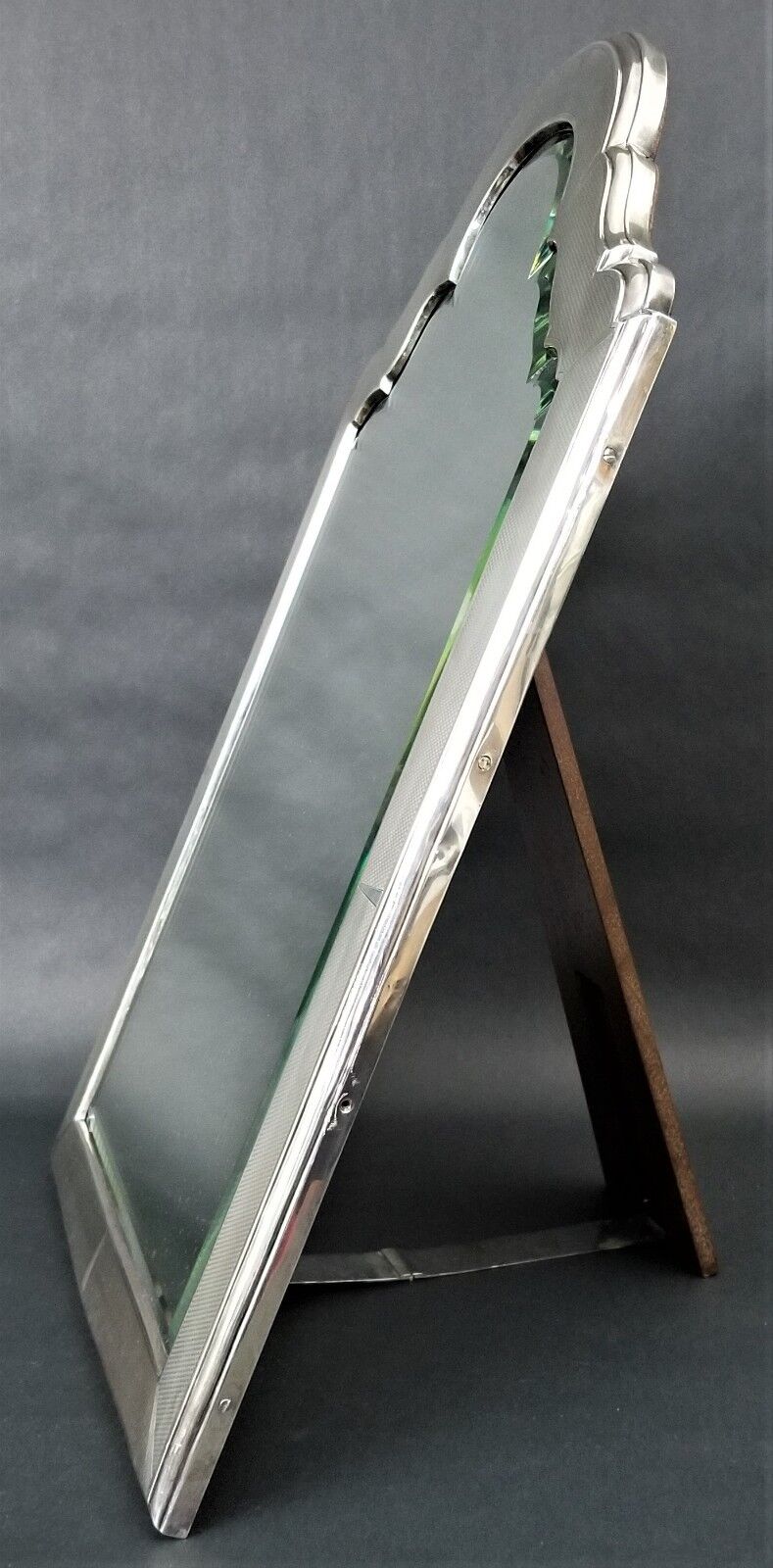 Antique Charles & Richard Comyns Sterling Silver 24" Art Deco Vanity Mirror