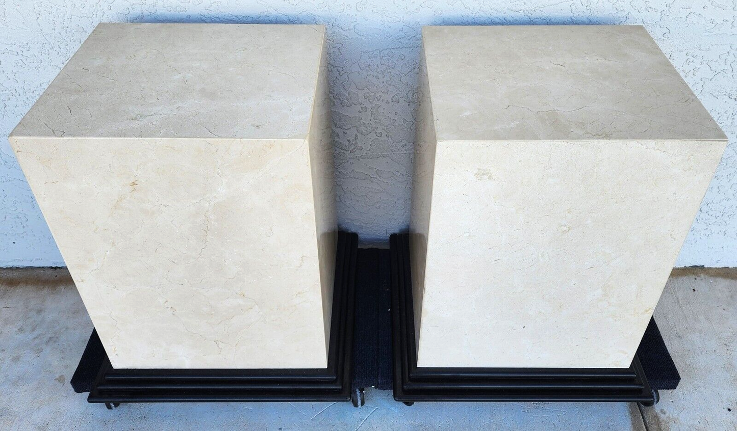 Polished Italian Travertine Marble Dining Table Bases Side Tables Display Stands