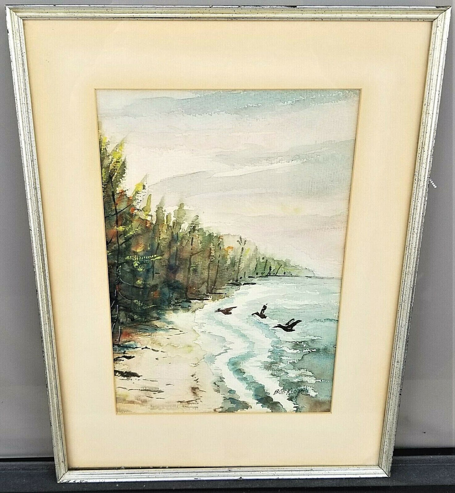 Original BOB KLOTZ 1893-1987 Signed Watercolor Painting Everglades Old Florida
