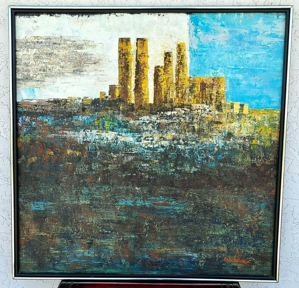 MCM Original Signed W LUCAS Cityscape Oil Painting