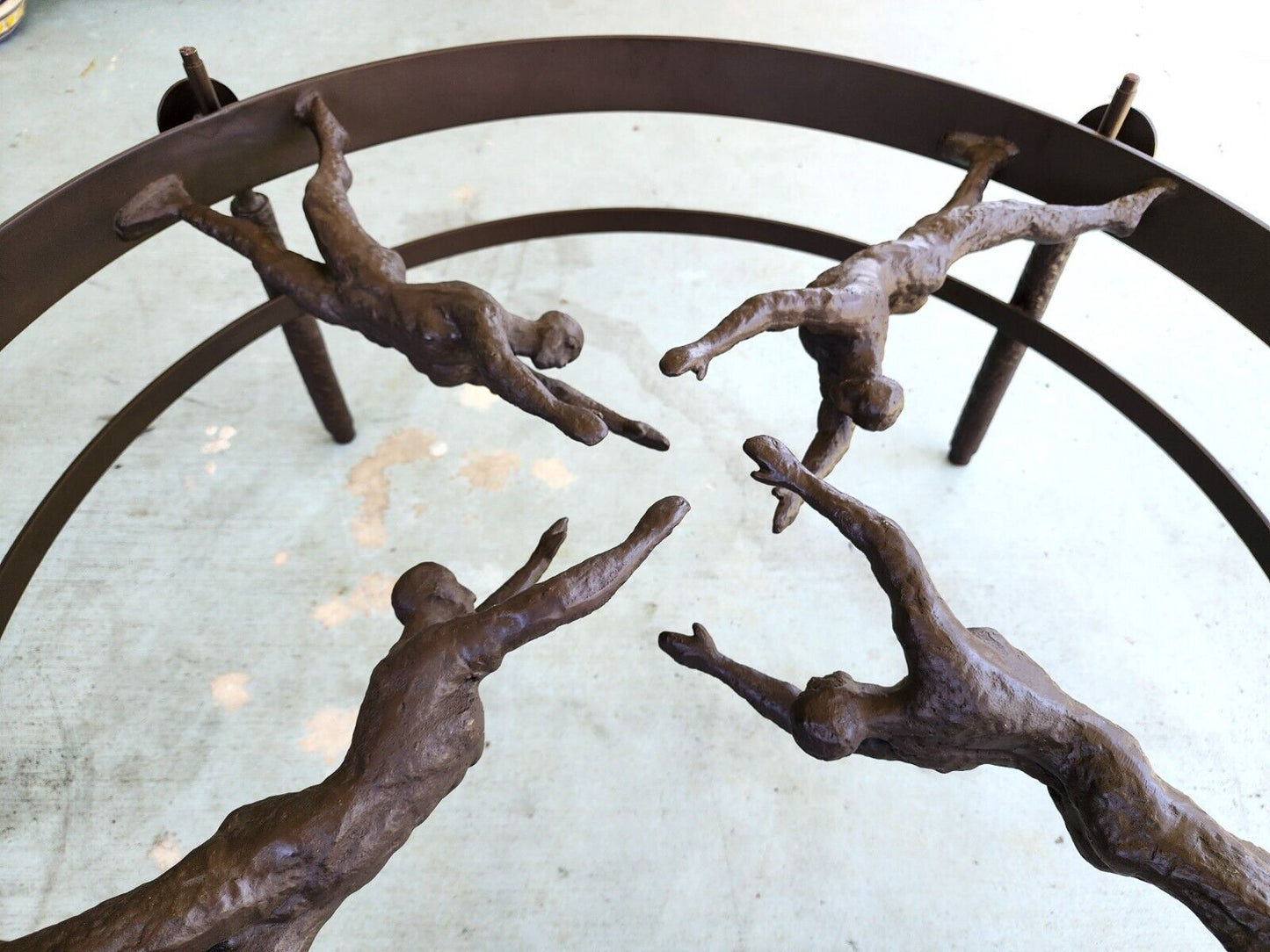 Bronze Cocktail Coffee Table Semi Nude Women Sculpture