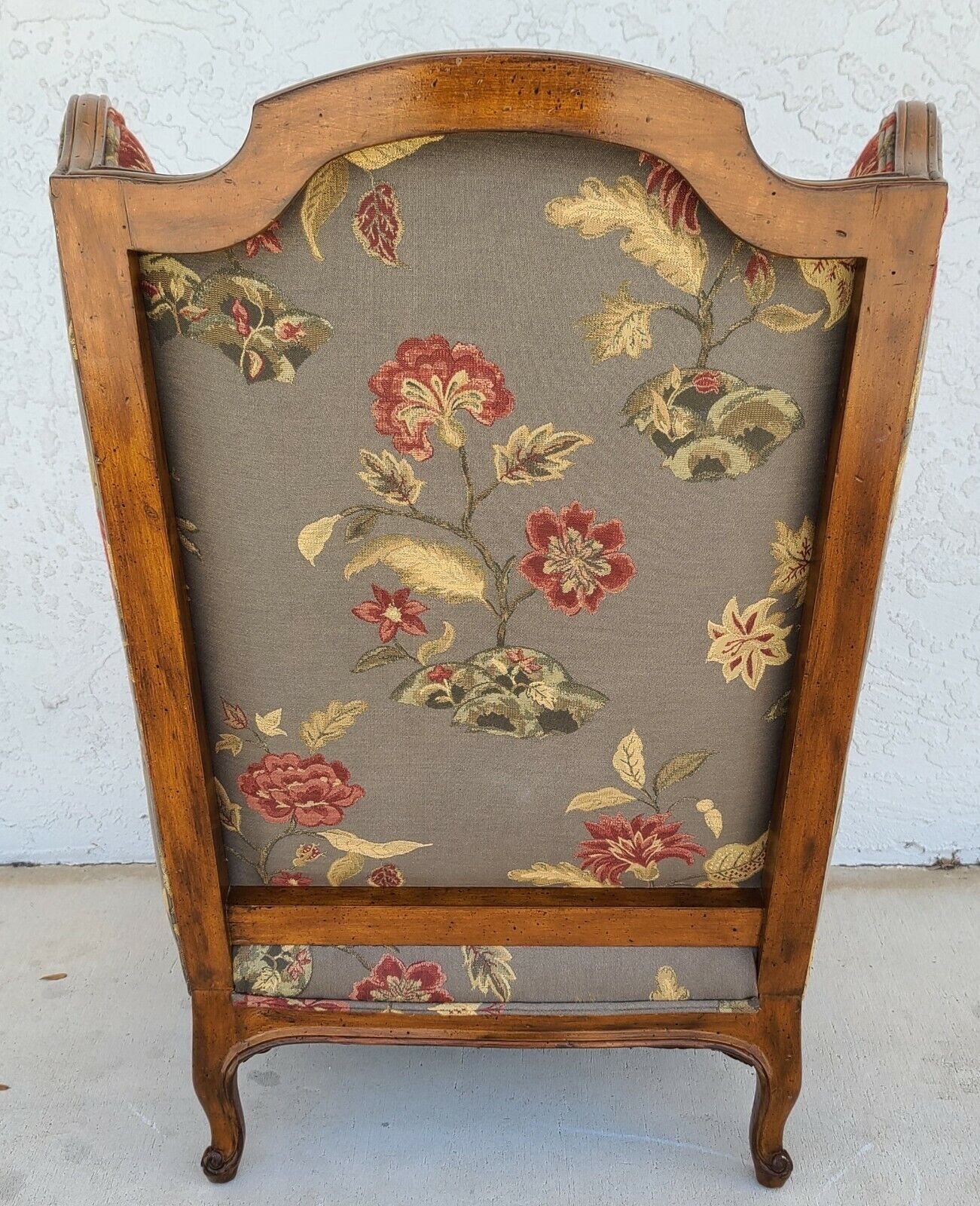 Fantastic Vintage Upholstered Floral Chippendale Wingback Down Cushion Armchair