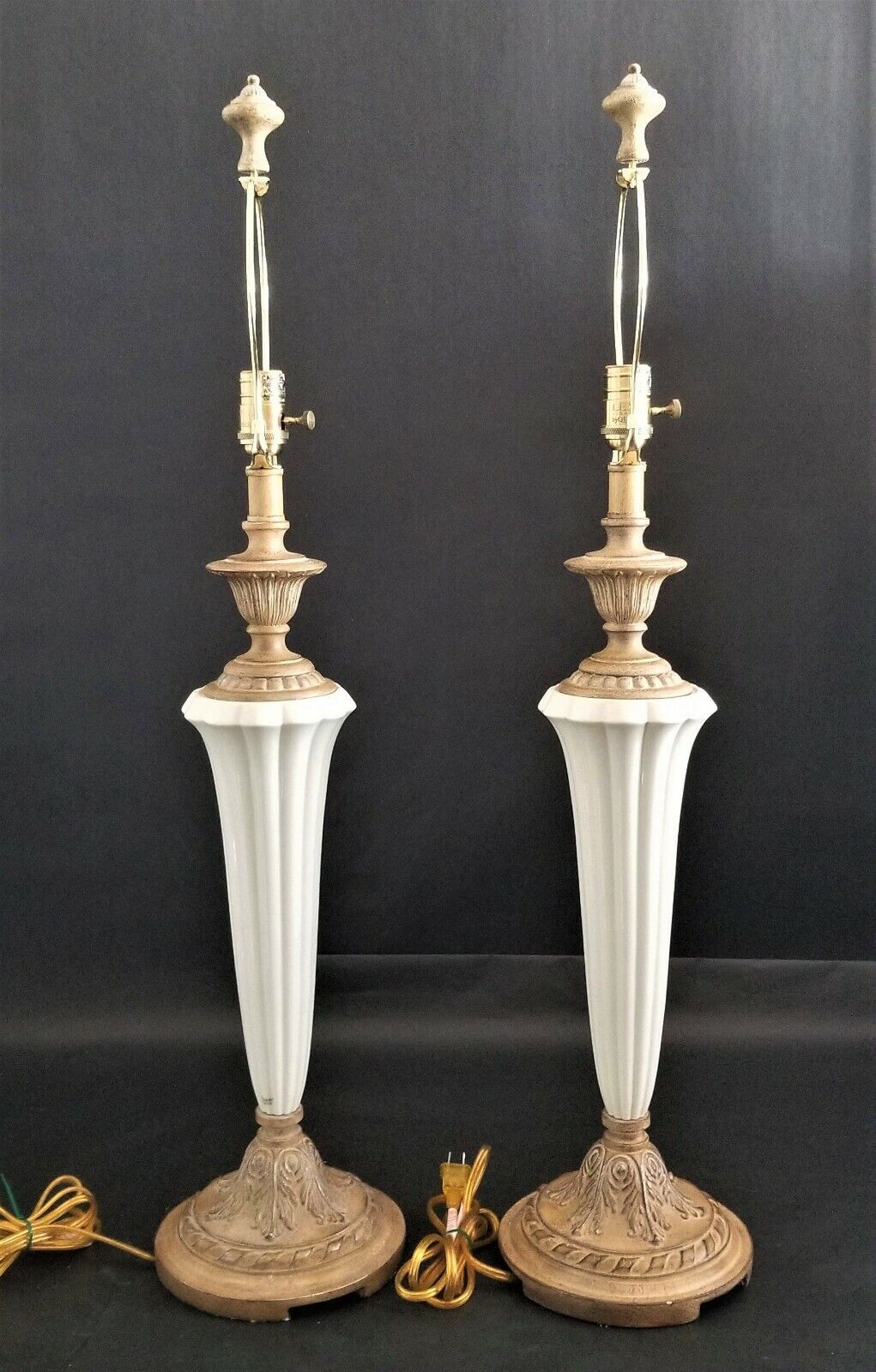 Pair of Elegant LENOX QUOIZEL Table Lamps with Coordinated Shades