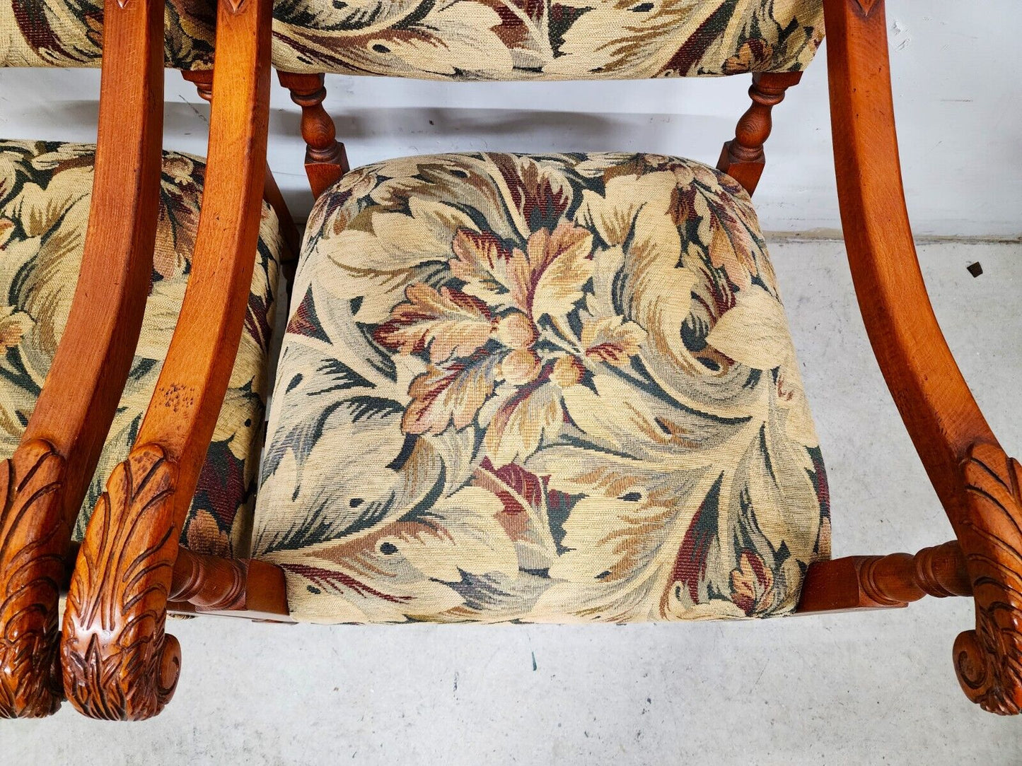 Antique Louis XIII Style French Armchairs - A Pair