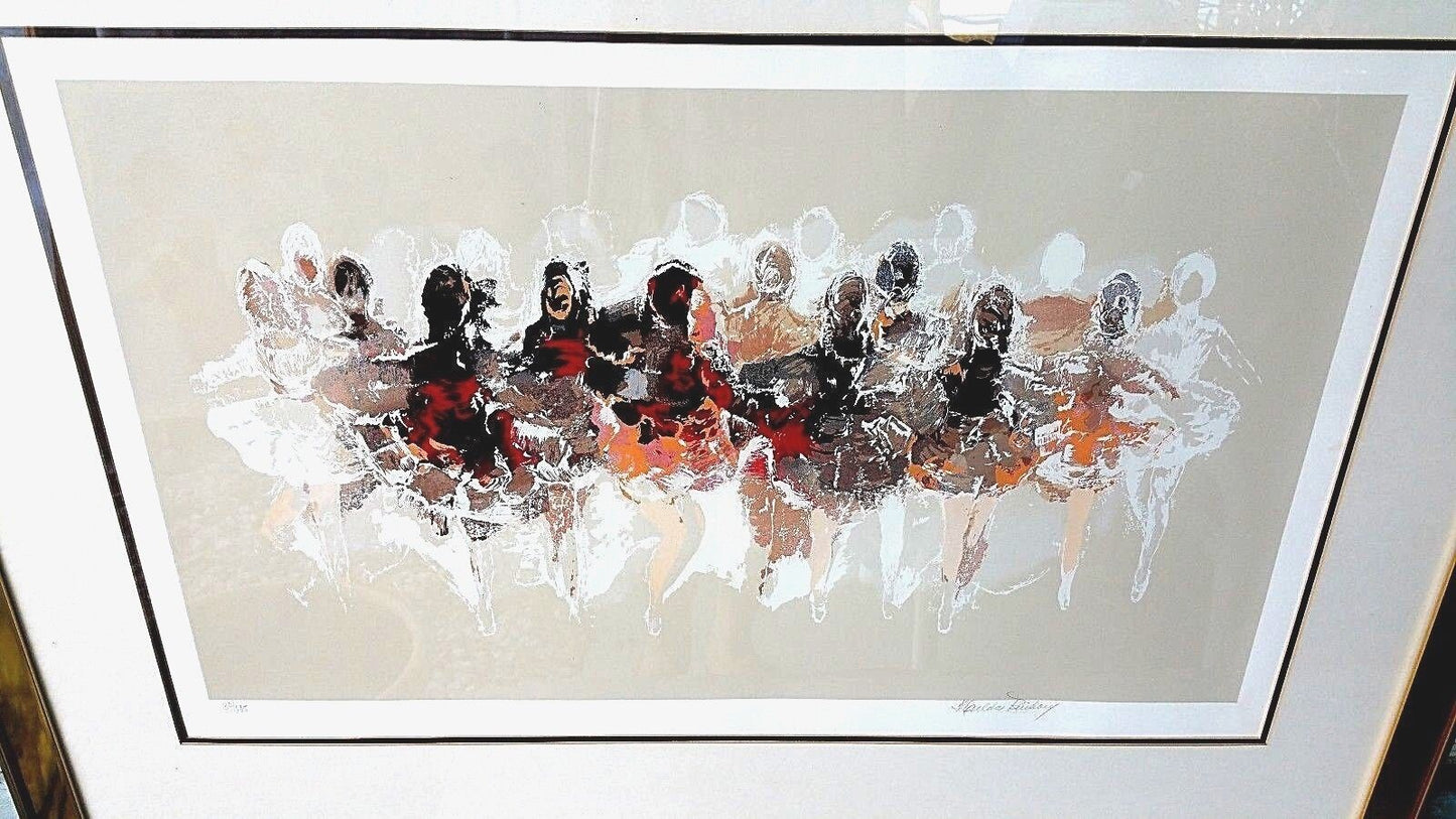 Hilda Rindom Signed Numbered Backstage Ballerinas Dancing Lithograph Print