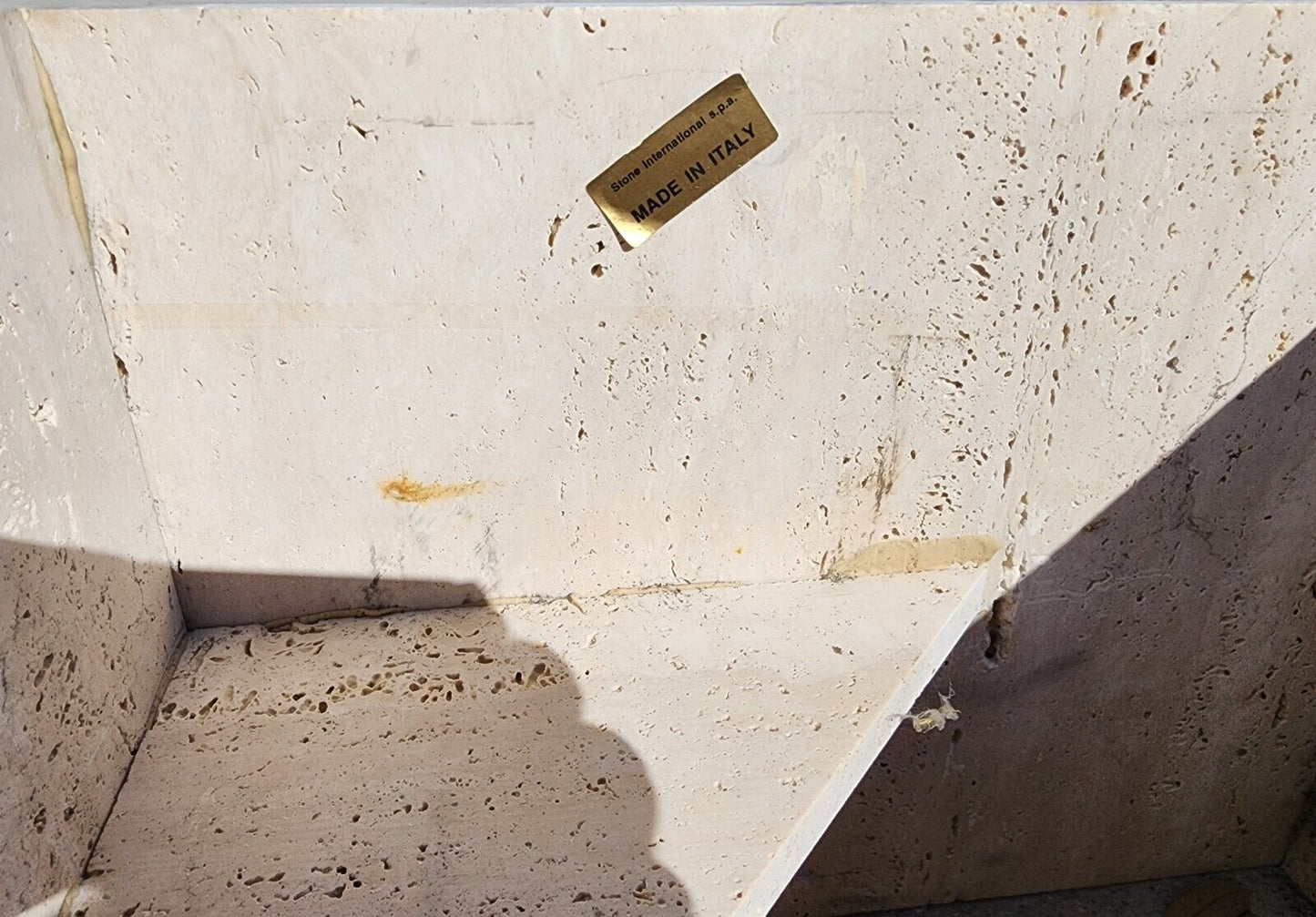 Italian Live Edge Travertine Polished Coffee Table 1970s by STONE INTERNATIONAL