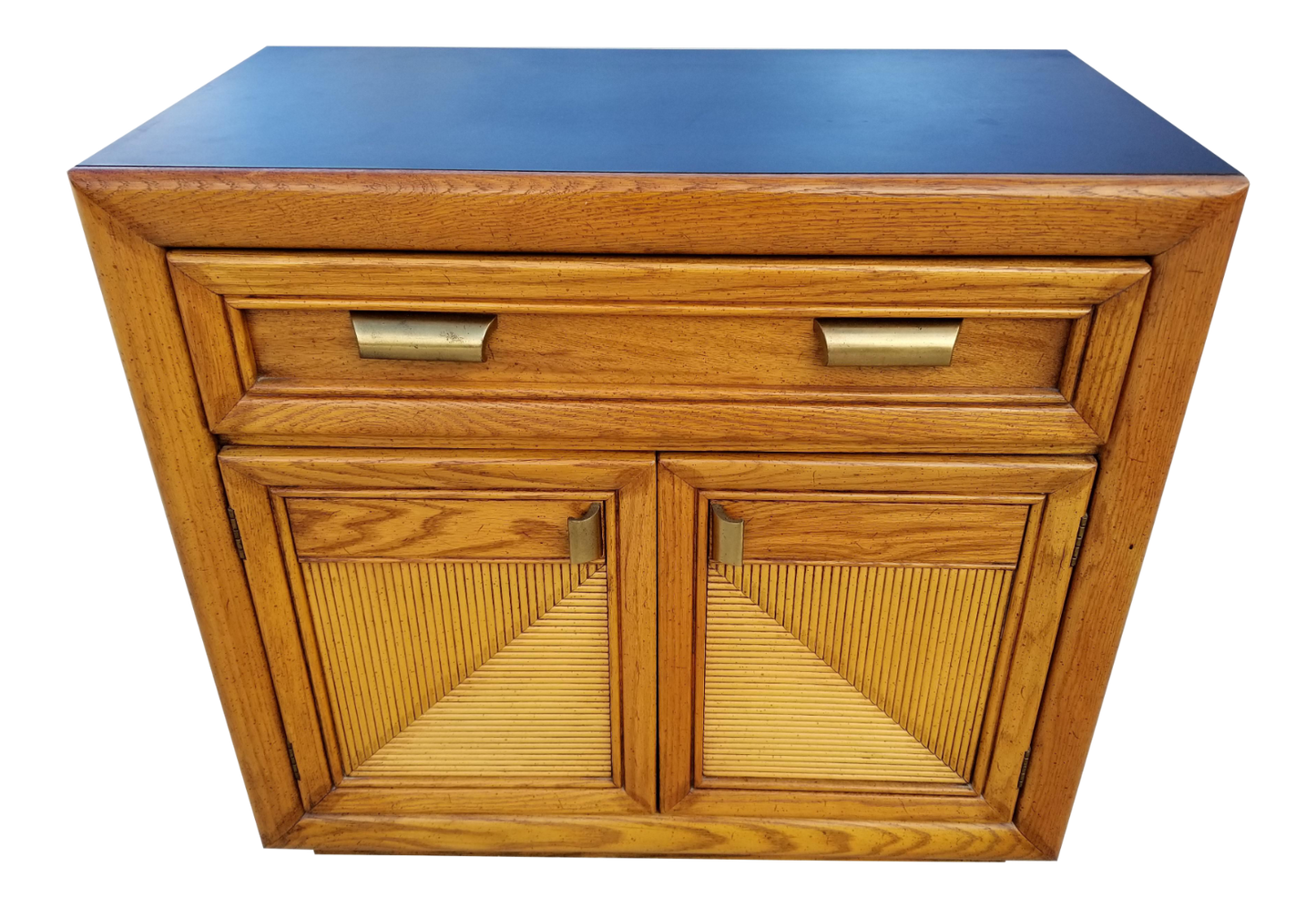 1970's MCM 3D Bamboo Rolling Dry Bar Buffet Server Cart Nightstand