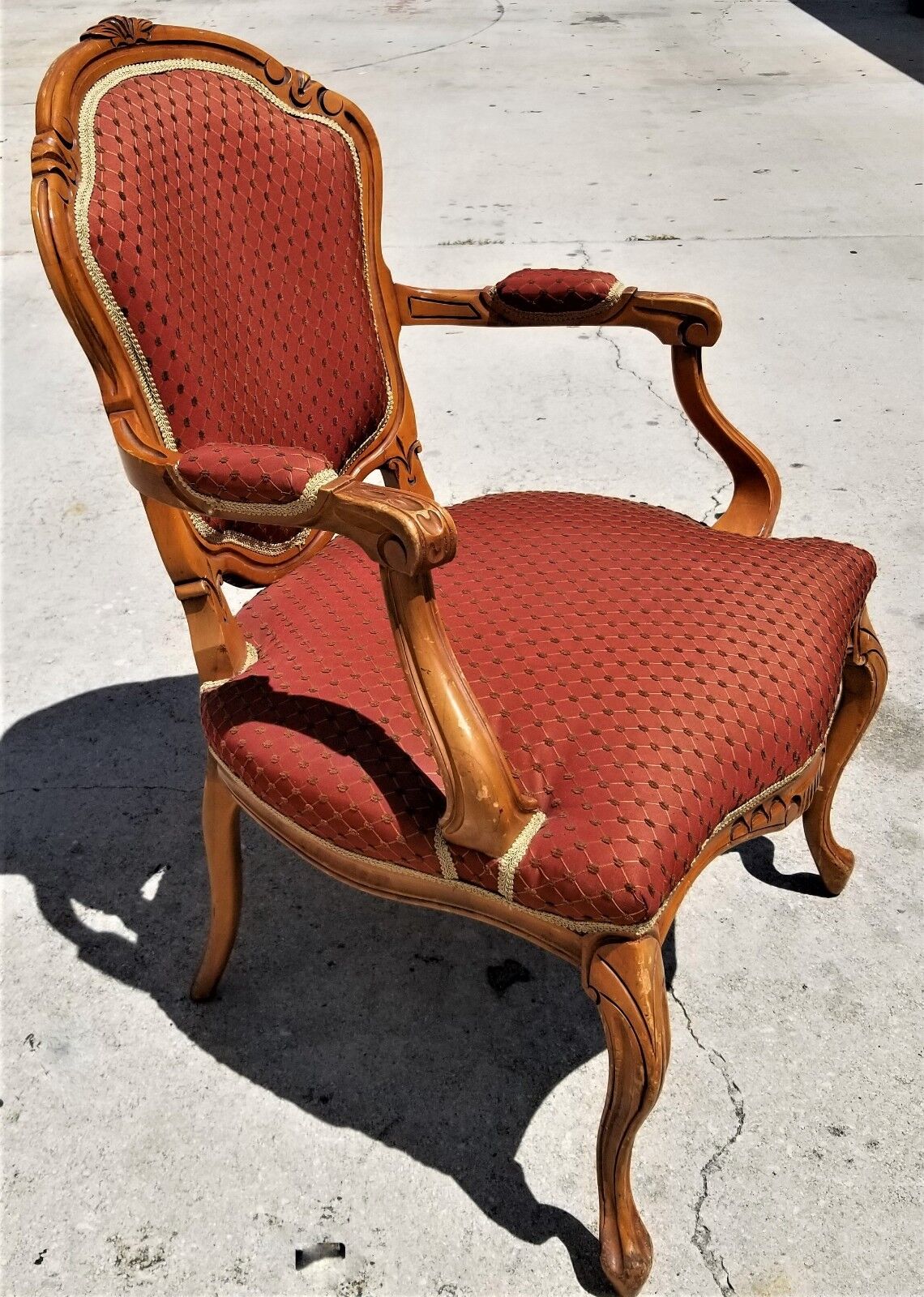 2 CHATEAU DA'X Country French Provincial Tropical Carved Wood Fauteuil Armchairs