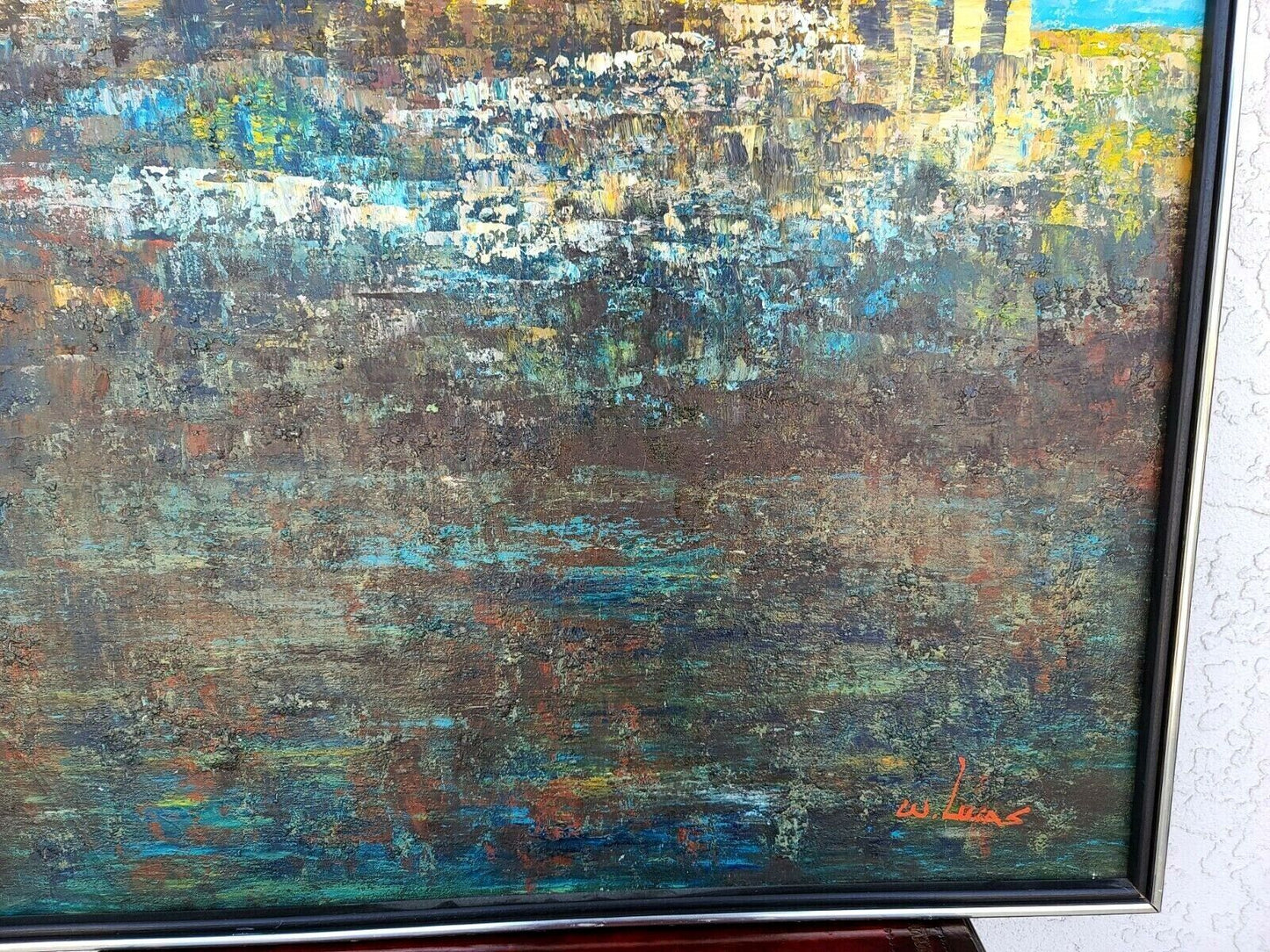 MCM Original Signed W LUCAS Cityscape Oil Painting