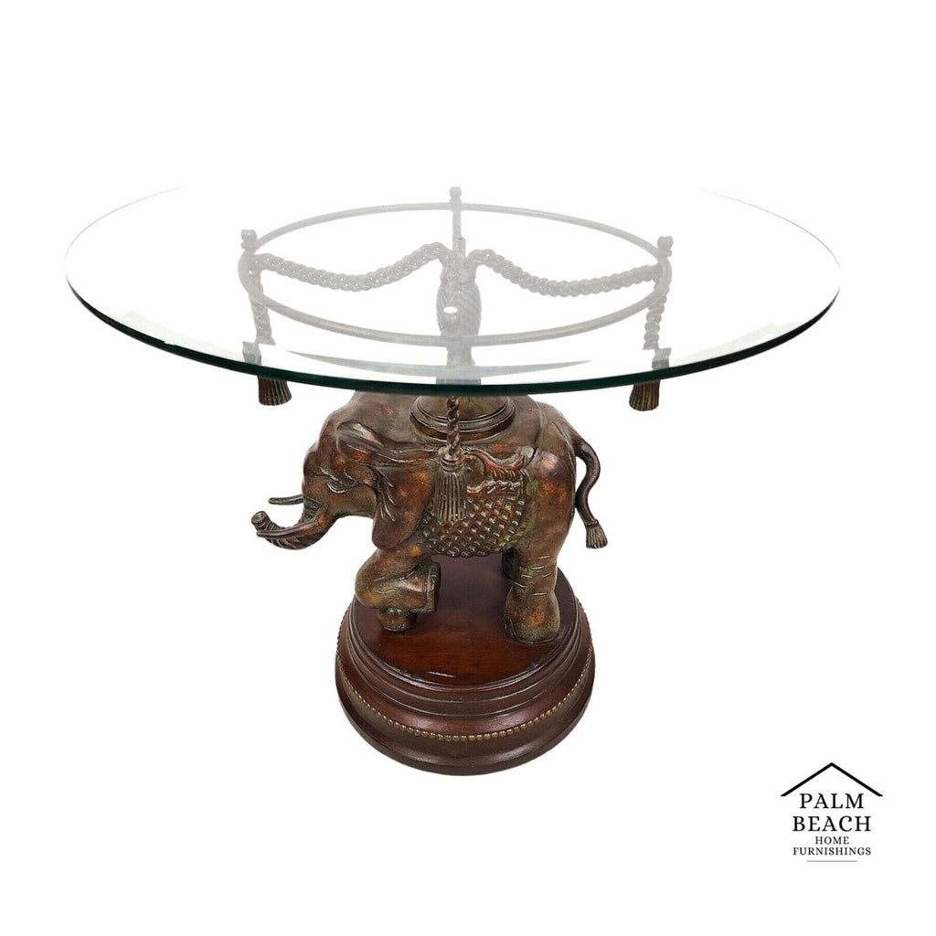 Bronze Elephant Pedestal Side Table