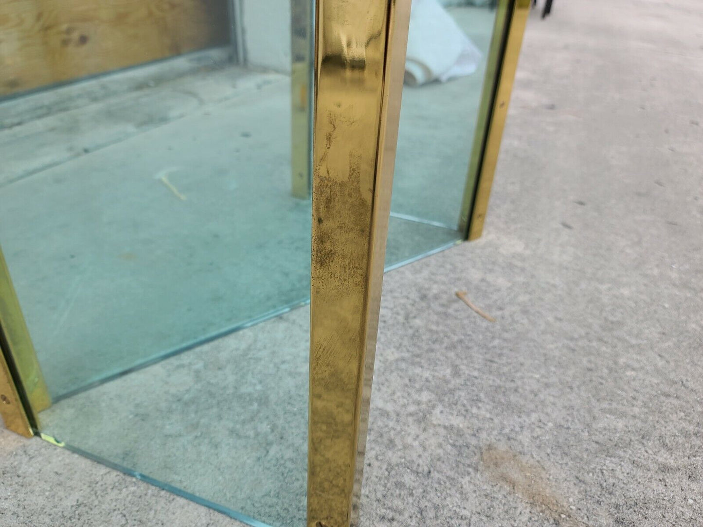 1970's Leon Rosen for PACE COLLECTION Glass & Brass Dining Table 72" x 40"