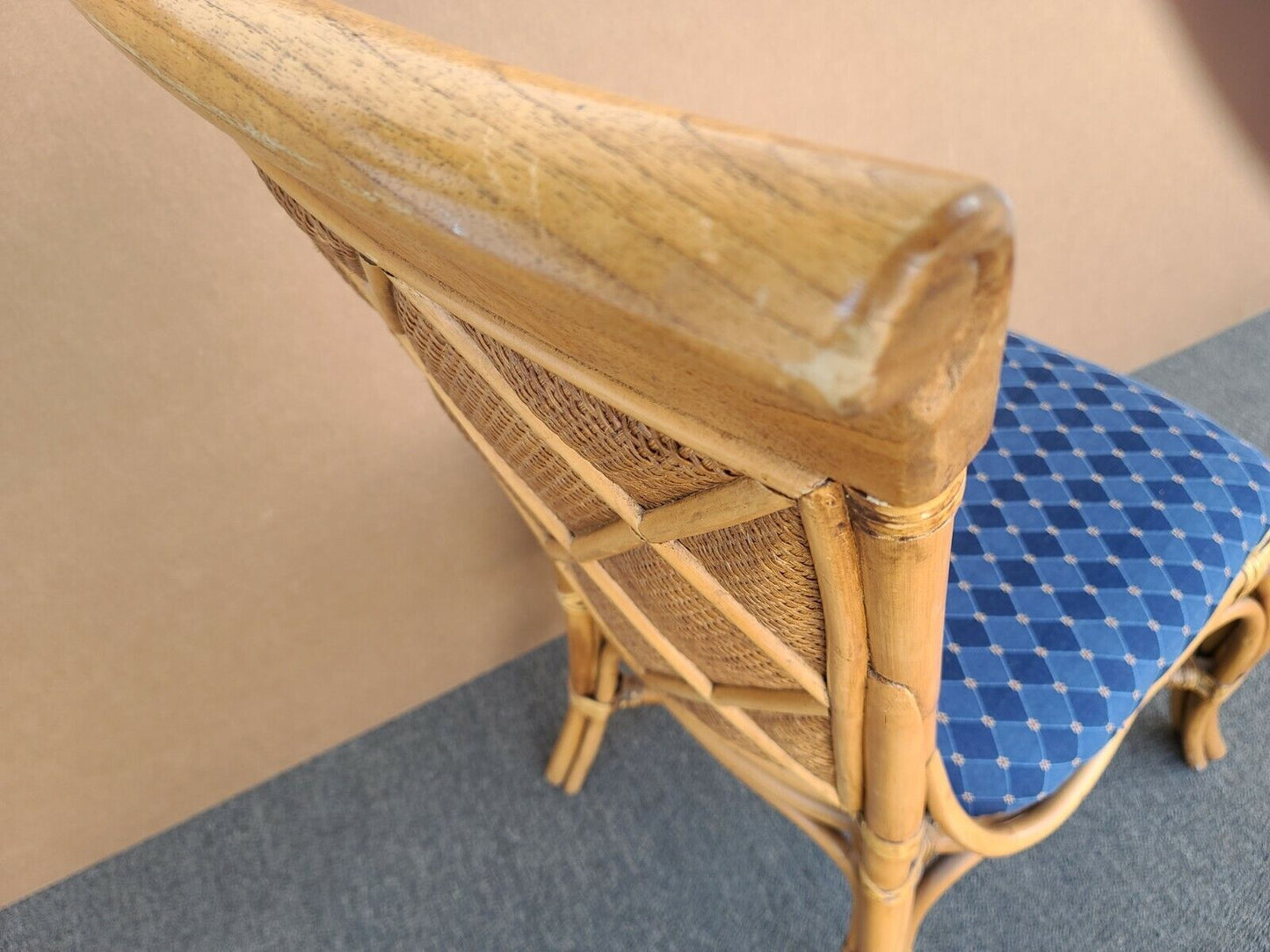 MCM BRAXTON CULLER Rattan Bentwood Bamboo Wicker Dining Desk Accent Chair