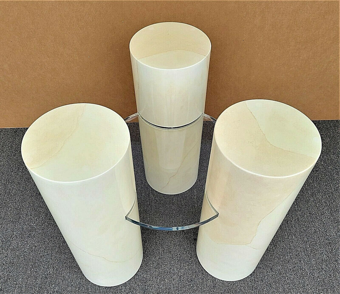 Karl Springer Lucite Faux Goatskin Dining Game Table Base