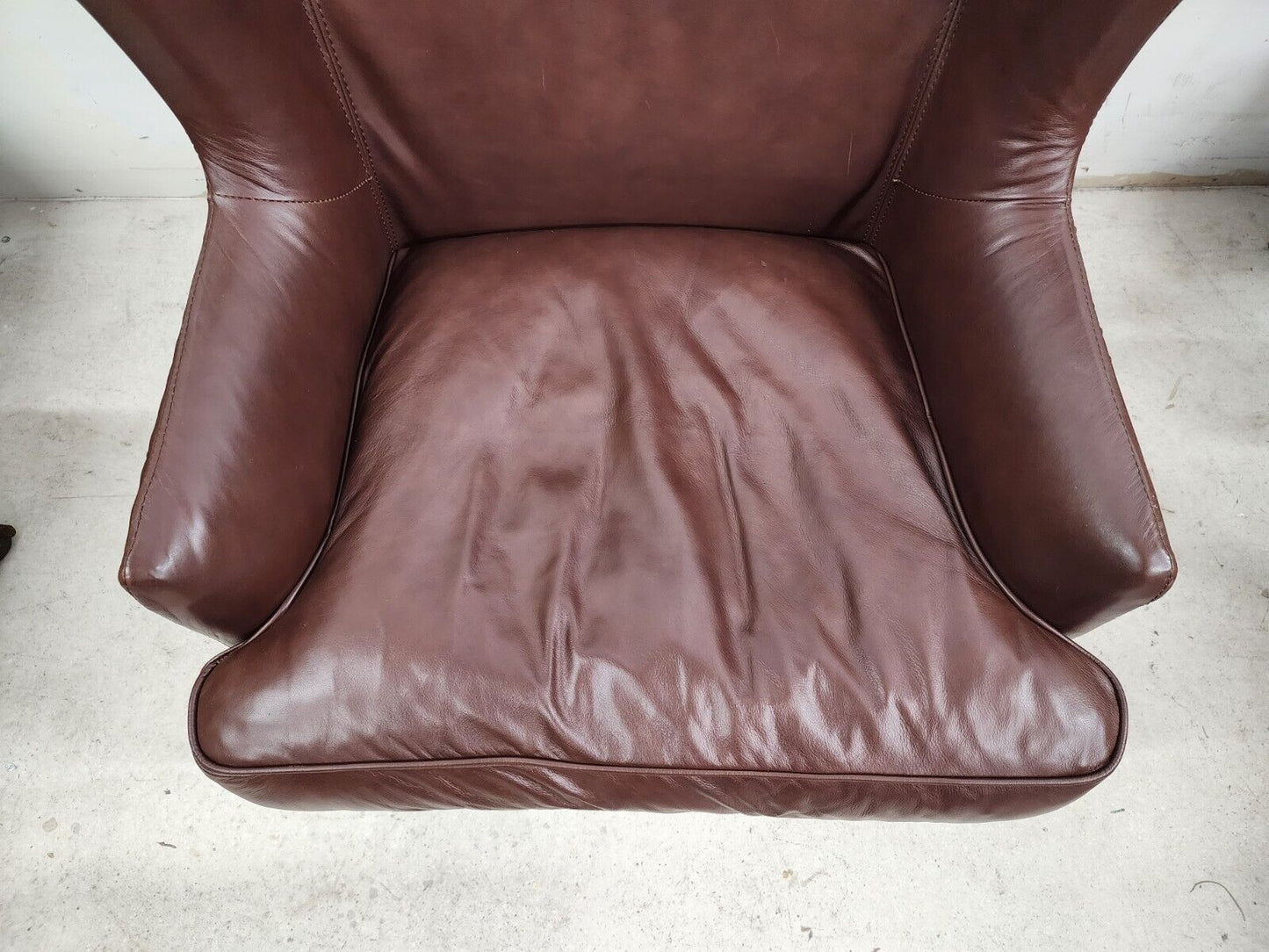 Leather Wingback Lounge Chair by DeCoro