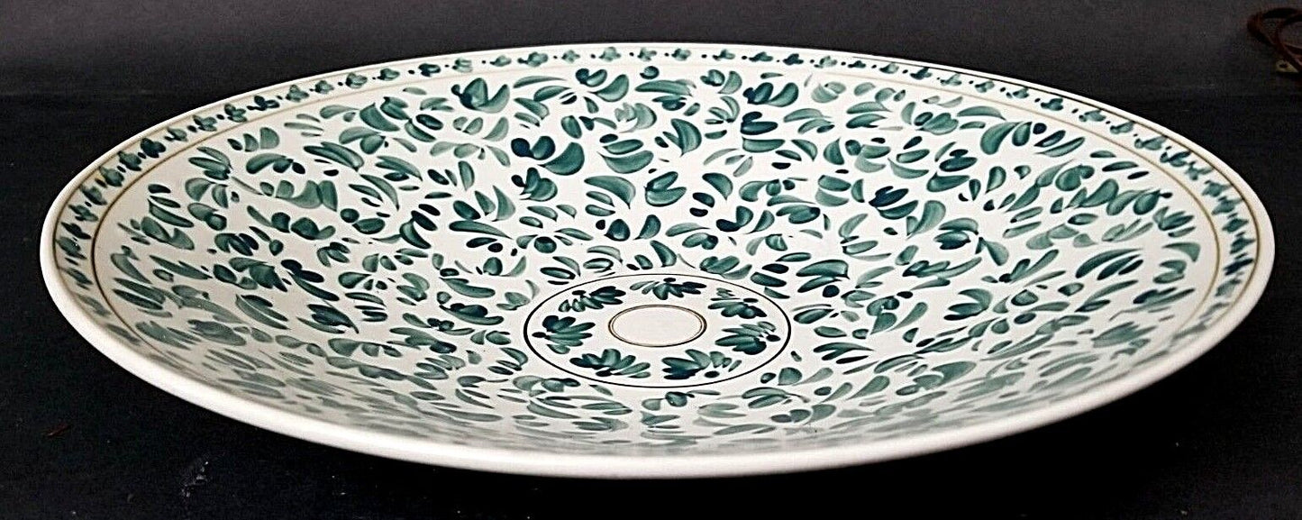 Beautiful Signed HENRI JACOBS Arita Japan Hand Turned Painted Shallow Bowl 14"