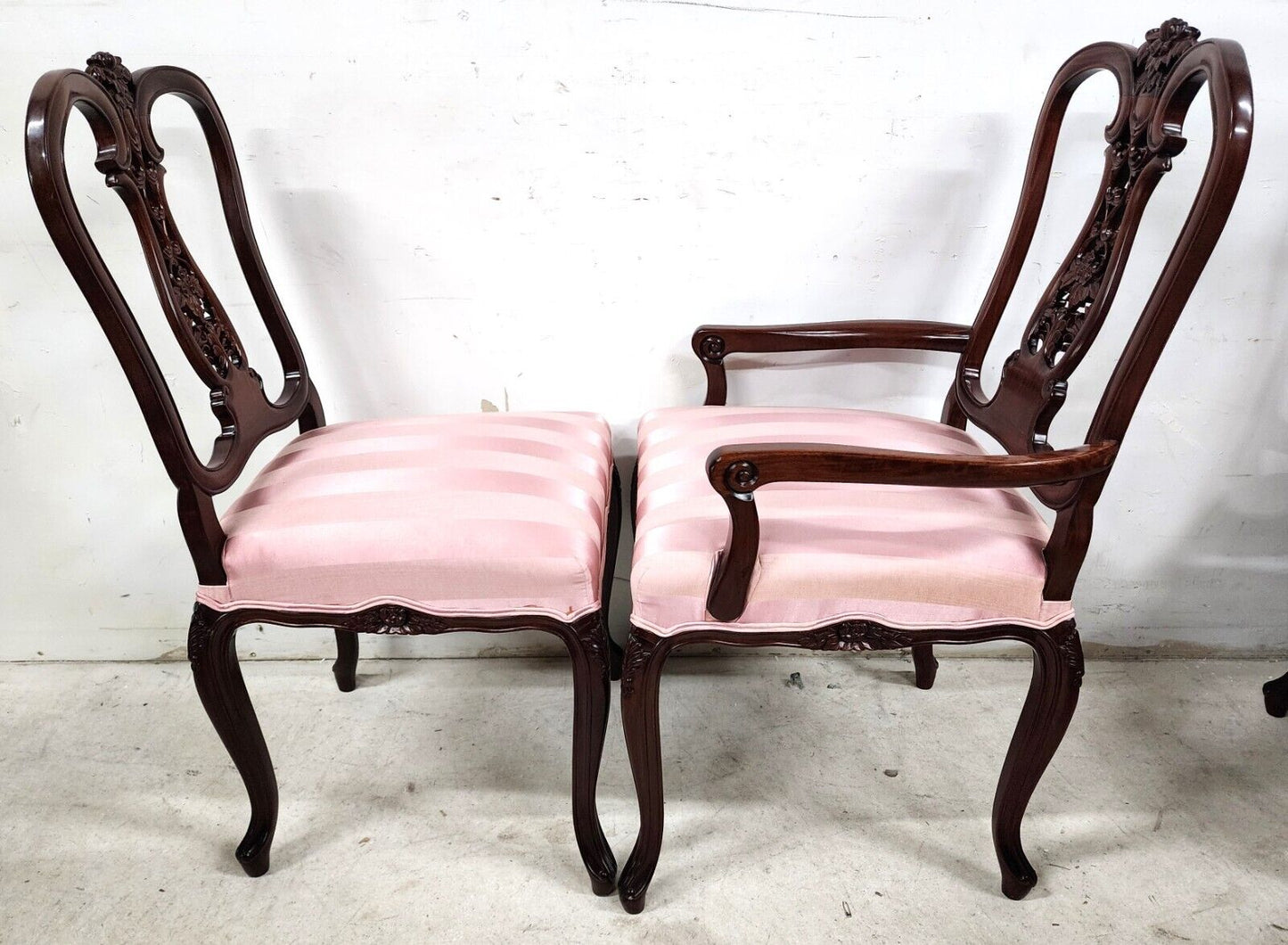 Rosewood Dining Chairs Asian Chinoiserie Vintage