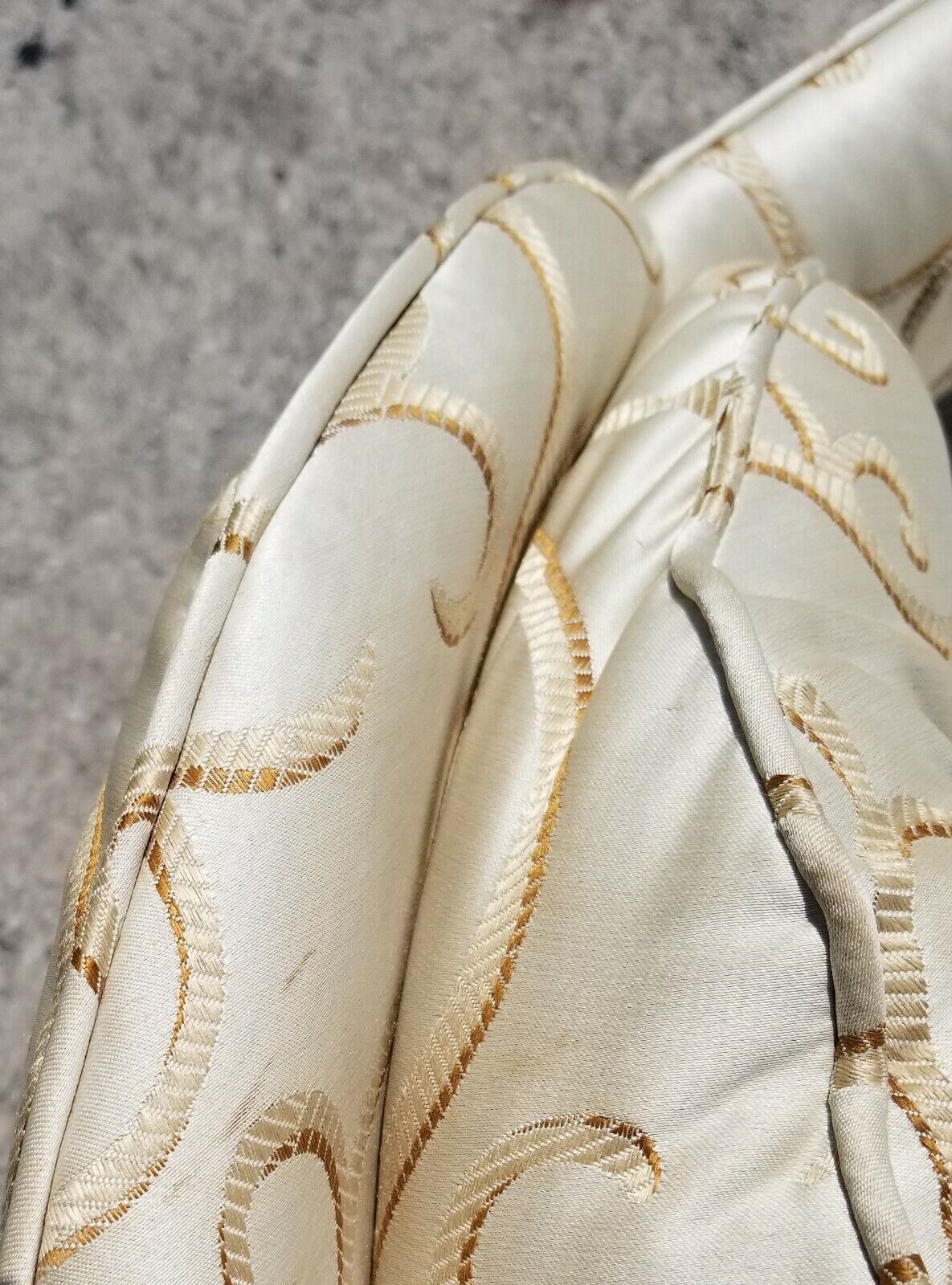 (2) Regency Asian Chinoiserie Style Tufted Barrel Back Club Lounge Armchairs