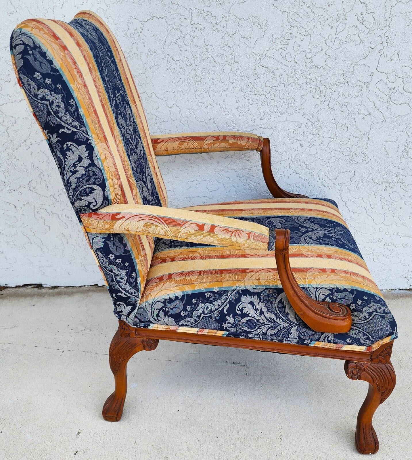 Vintage Armchair Italian Style with Throw Pillow by Andre Originals