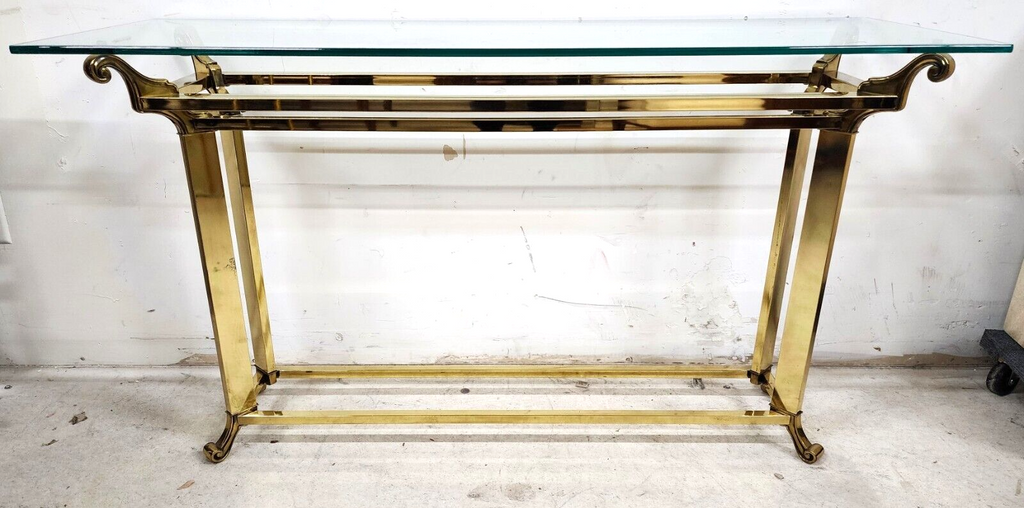 Vintage Console Table Glass & Brass