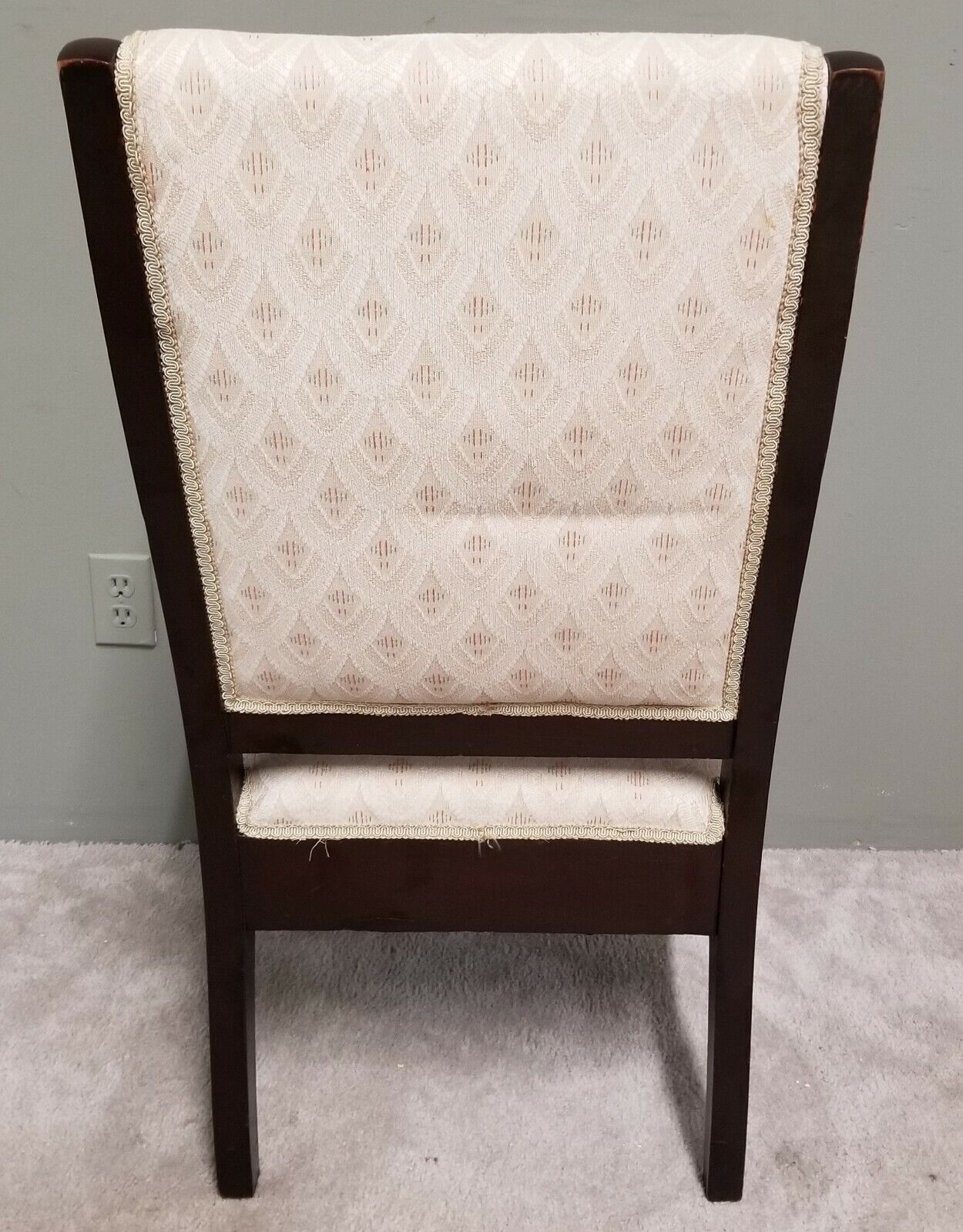 Antique Flamed Mahogany Federal Empire Style Accent Arm Chair Scrolled Arms