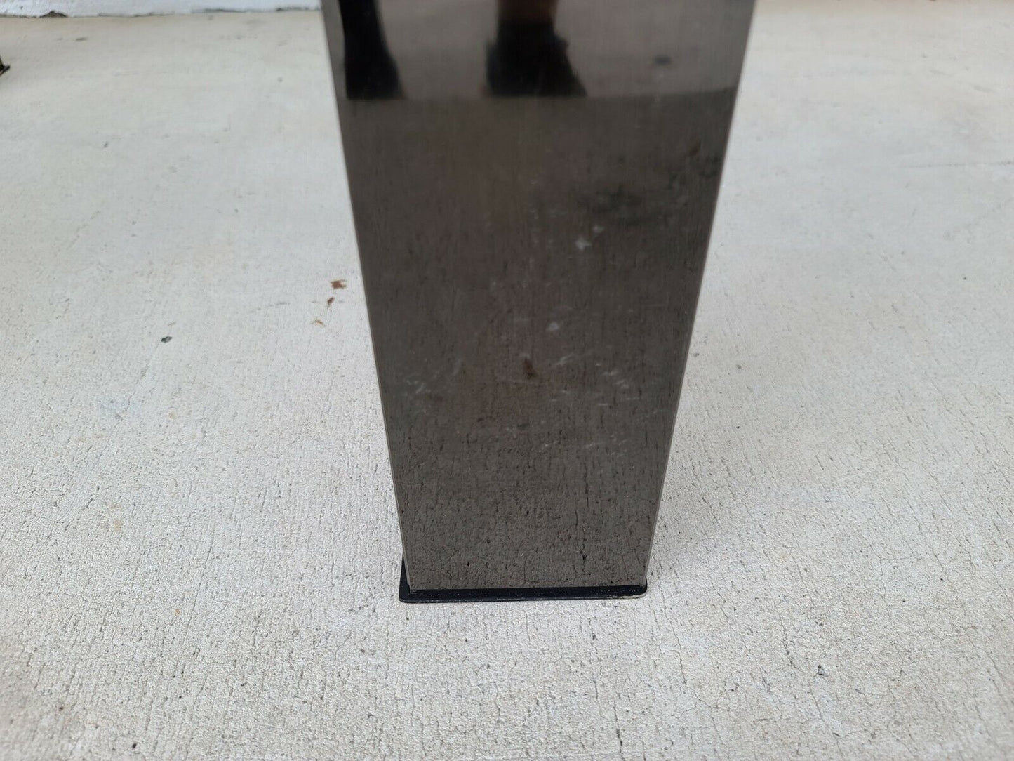 MCM Milo Baughman Style Italian Black Chrome Brass Glass Coffee Side End Table