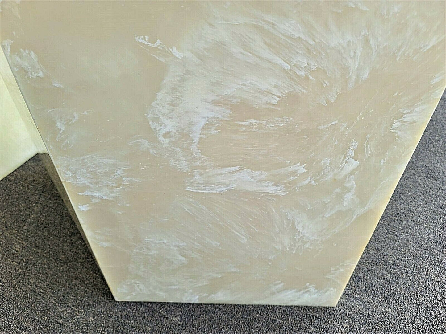 Vintage Mid Century Modern Faux Marble Oval Pedestal Dining Table