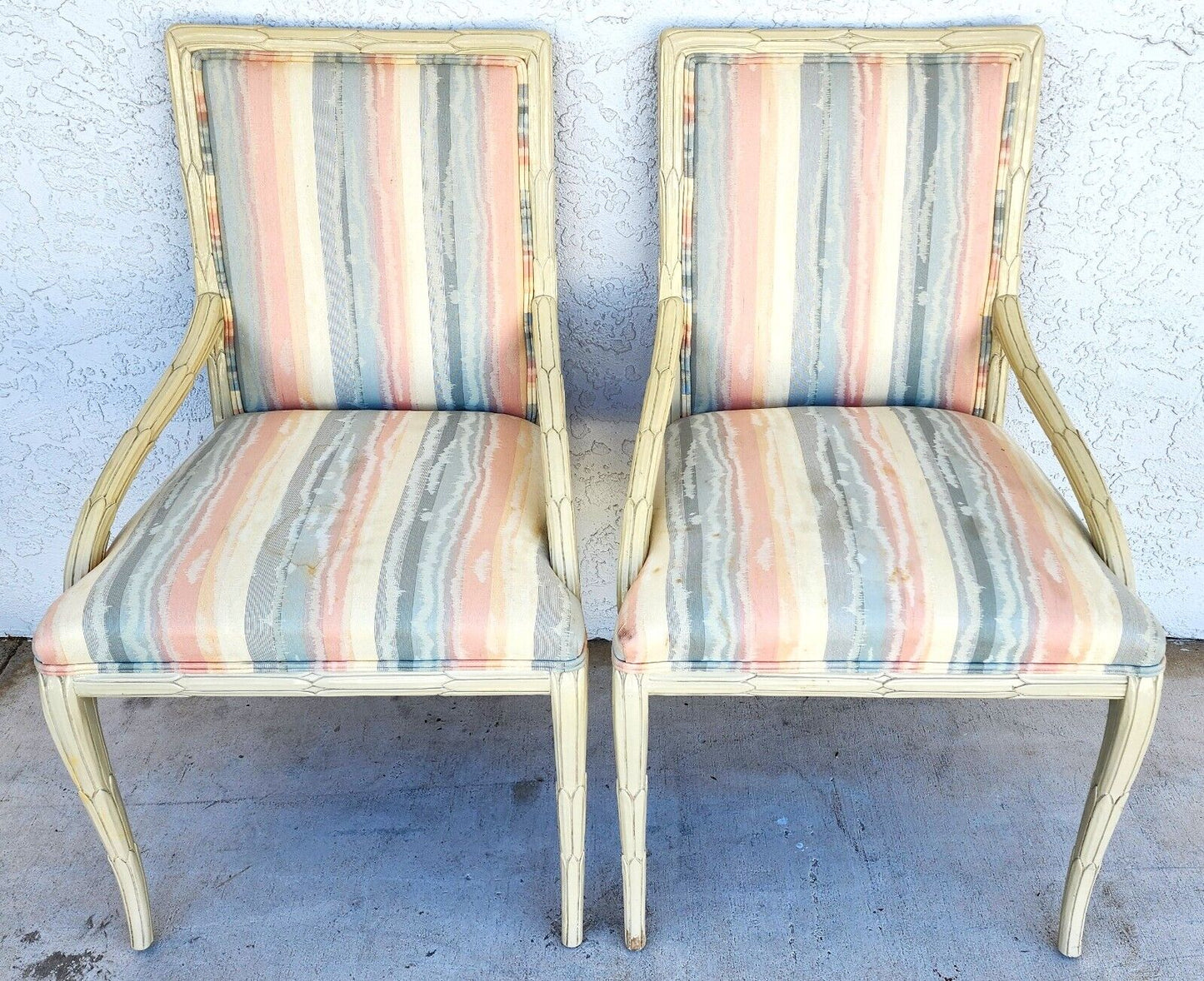 Faux Bois Dining Chairs Lacquered by CENTURY FURNITURE Set of 6