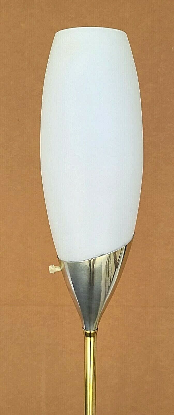 Vintage 1960's LAUREL LAMP CO Tulip Glass & Brass Floor Lamp by GERALD THURSTON