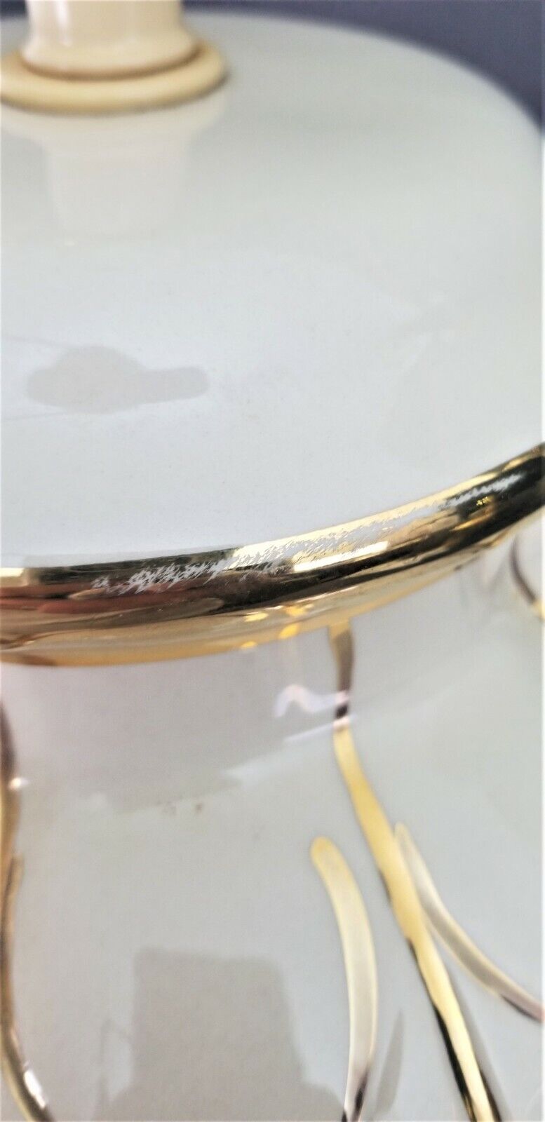 Vintage  Table Lamp by SUNSET COSCO Ceramic 2 Light Reticulated Gold Accents