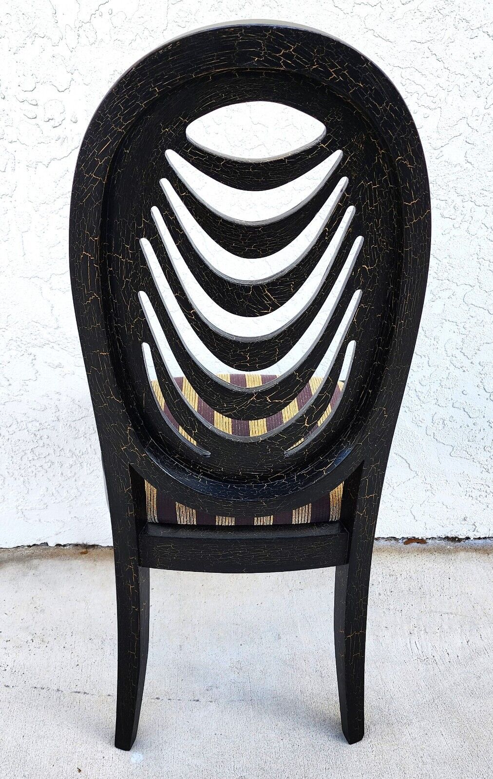 Set of 6 Draped Back Solid Wood Dining Chairs