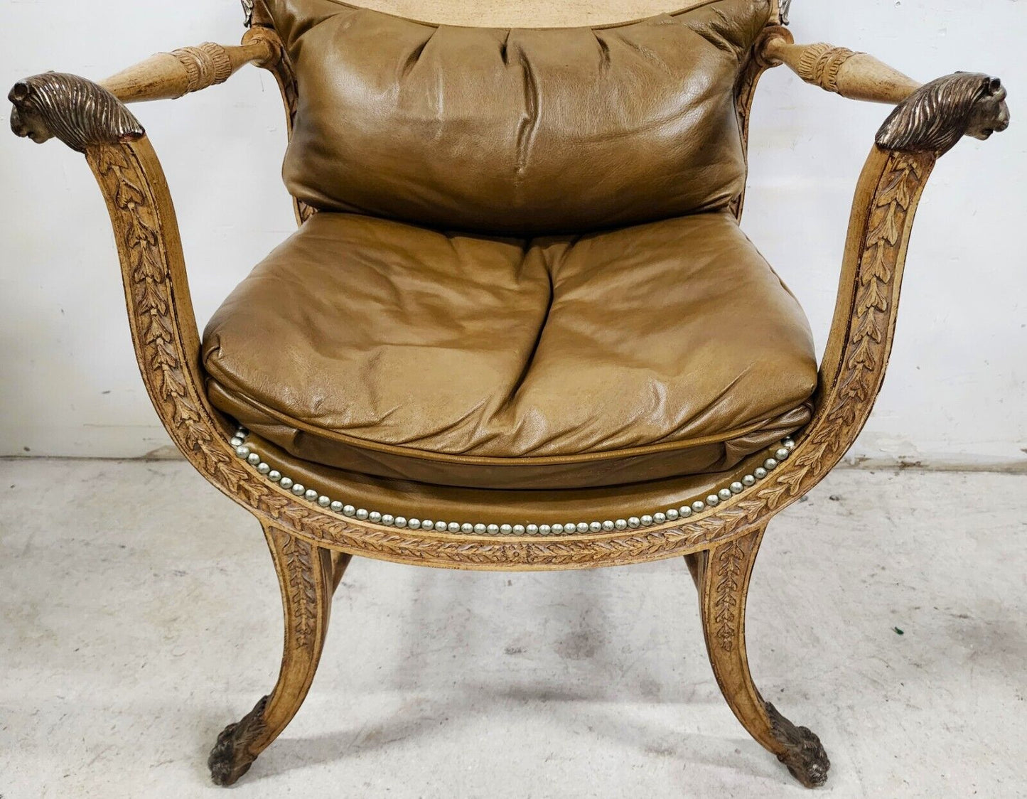 Hollywood Regency Leather " Cleopatra " Armchairs by FERGUSON COPELAND