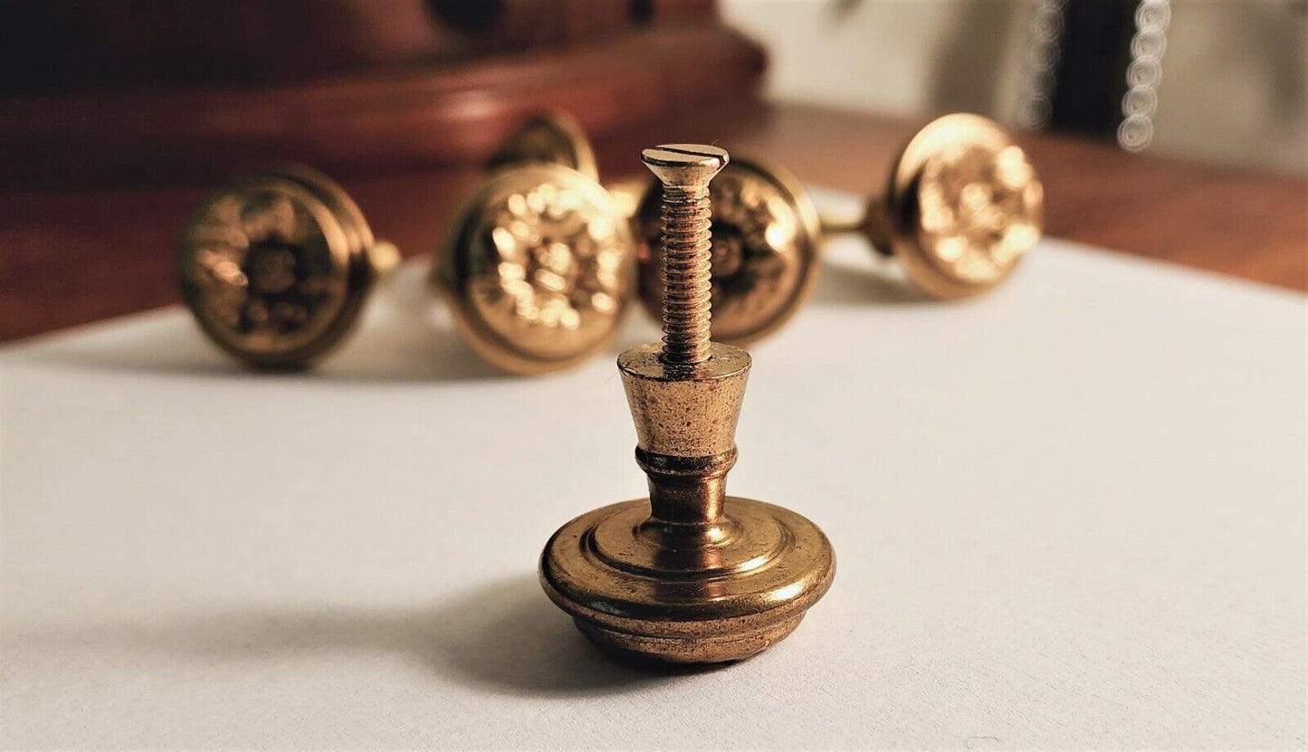 (1) Vintage Maitland Smith Brass Flower Drawer Pull