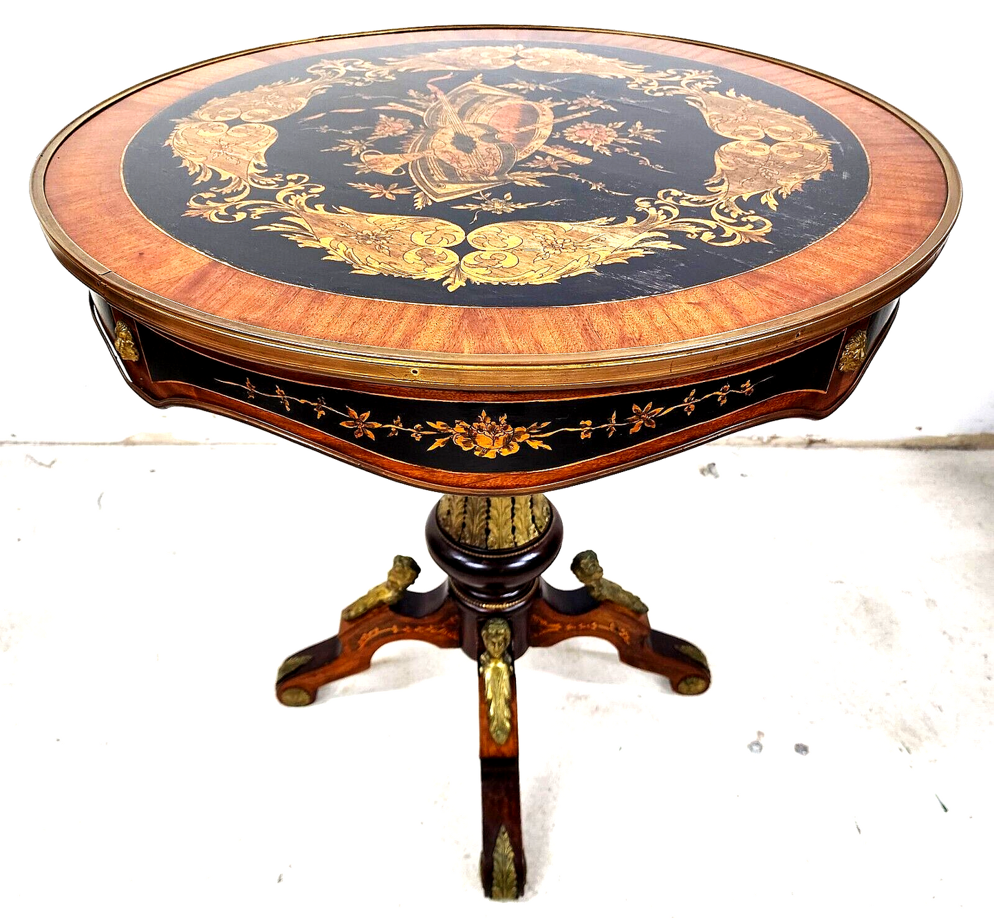 French Center Accent Lamp Table Louis XV Ormolu Mounts