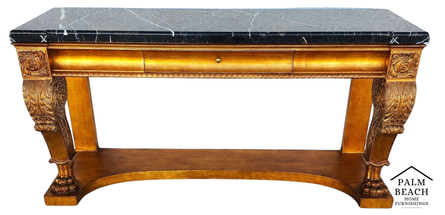 Console Table Marble & Giltwood Italian by HENREDON