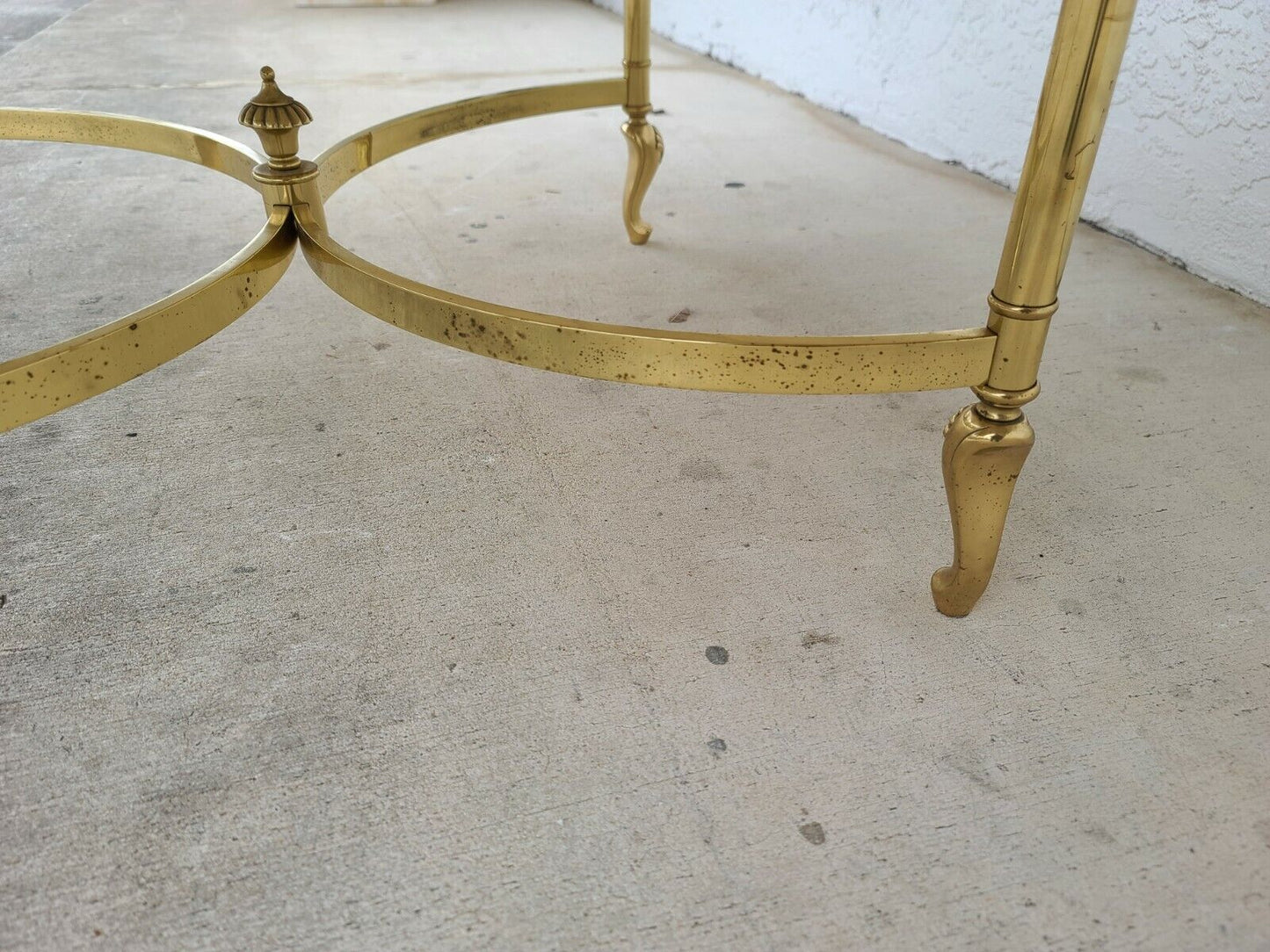 MCM Italian Travertine Marble & Brass Cocktail Coffee Table