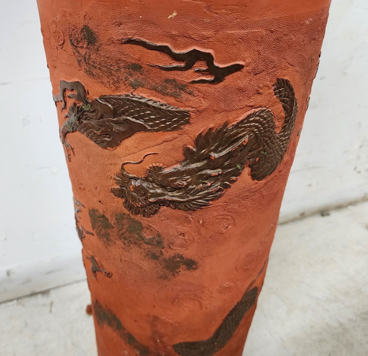 Japanese Tokoname Meiji Redware Pottery Plant Stand