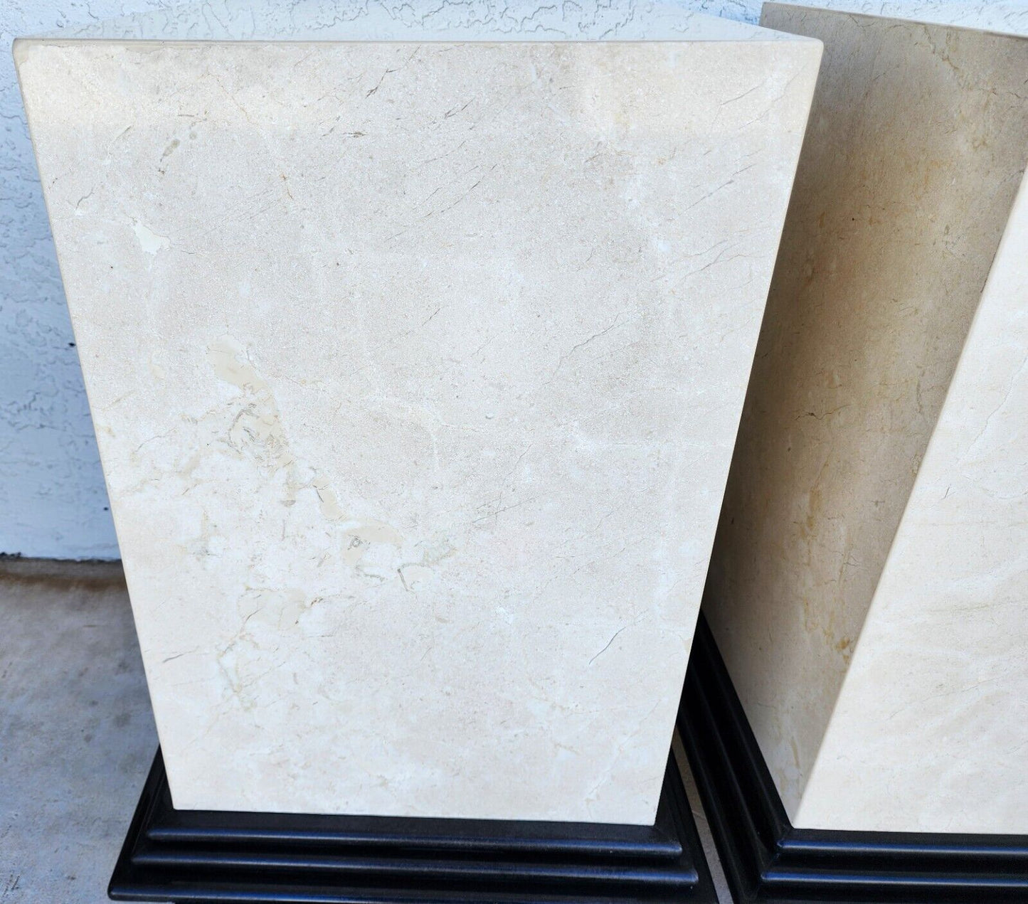 Polished Italian Travertine Marble Dining Table Bases Side Tables Display Stands