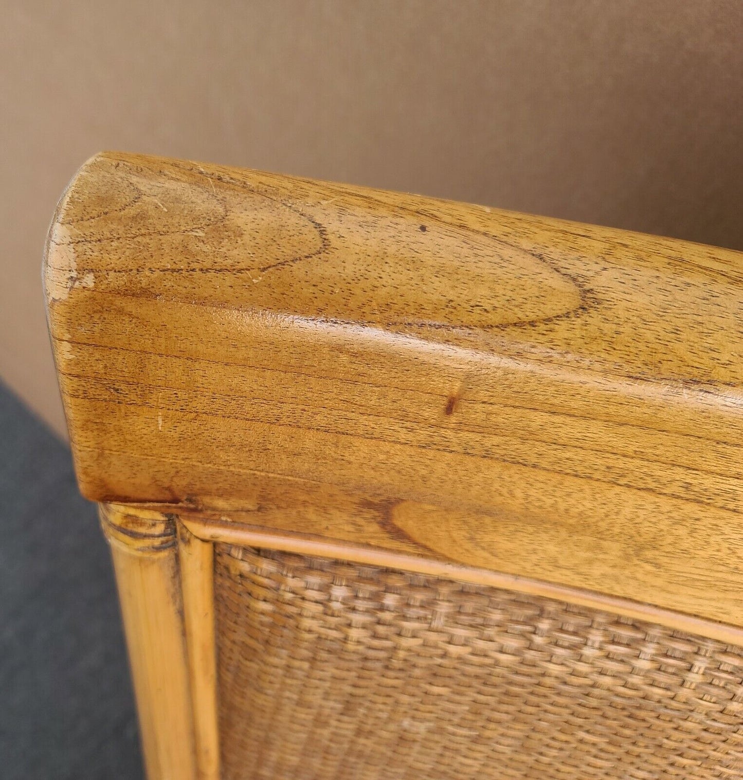 MCM BRAXTON CULLER Rattan Bentwood Bamboo Wicker Dining Desk Accent Chair