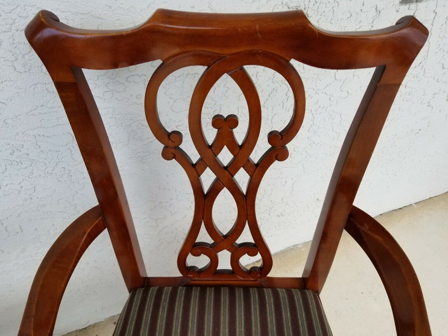 1996 Pair of BERNHARDT #1815 Chippendale Style Armchairs Dining Accent Chairs