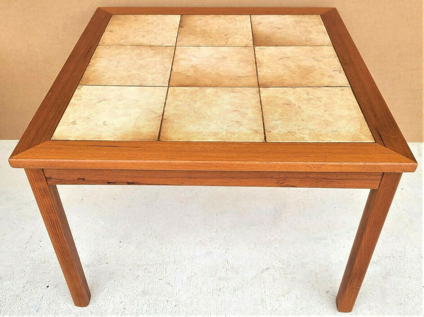 Vtg Mid Century Danish Modern Toften Mobelfabrikken Teak Tile Top Coffee Table