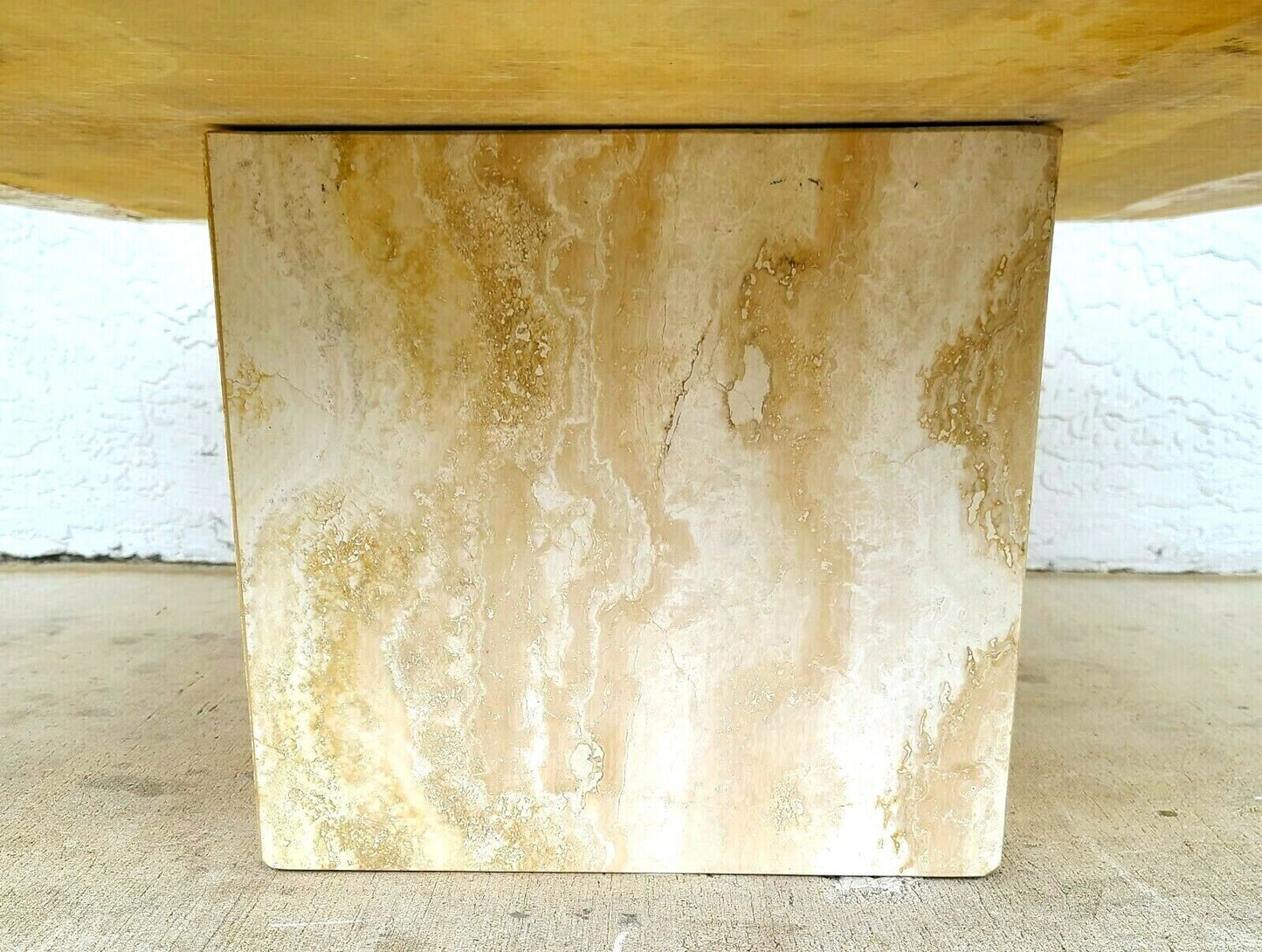 MCM Italian Travertine Marble Cocktail Coffee Table