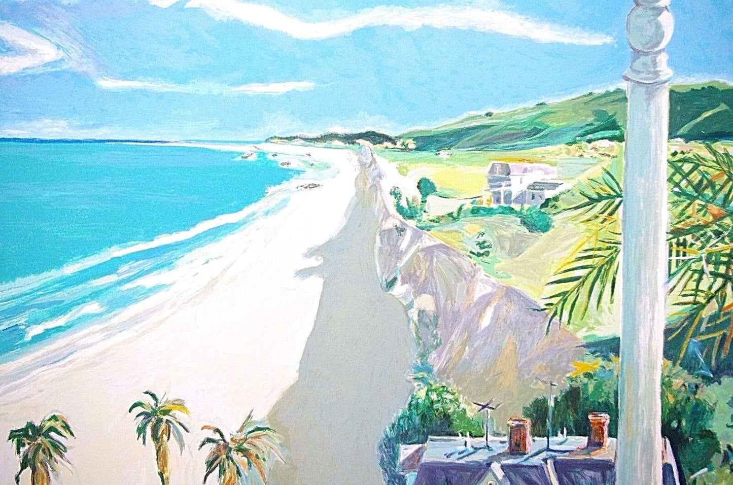 ROBERT AARON FRAME Ltd Ed 69/295 Pencil Signed Serigraph " View From The Balcony