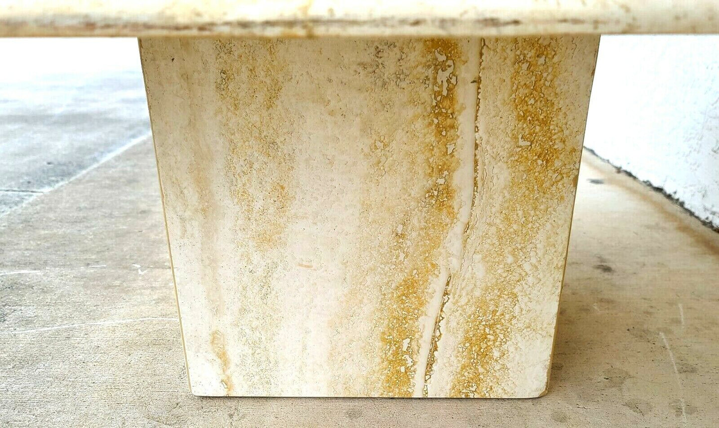 MCM Italian Travertine Marble Cocktail Coffee Table