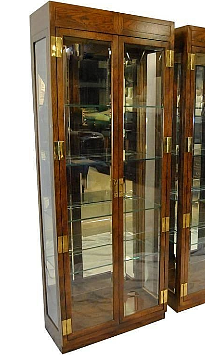 HENREDON VERA CRUZ Campaign Style Vitrine Display Case Buffet Cabinet